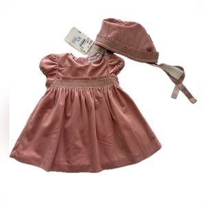 Mayoral Velvet Dress W/ Bonnet - NWT